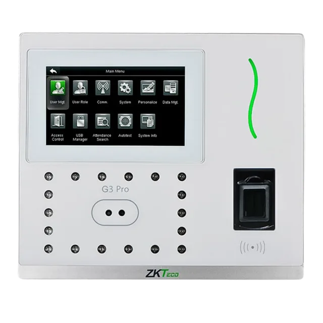 Reloj checador ZKTeco G3 Pro de reconocimiento facial, huella digital y palma